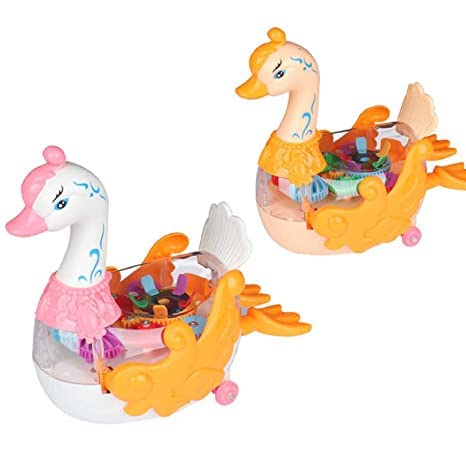 Electric Gear Swan Duck Toy with Transparent Shell and Gear Structure - Image 2
