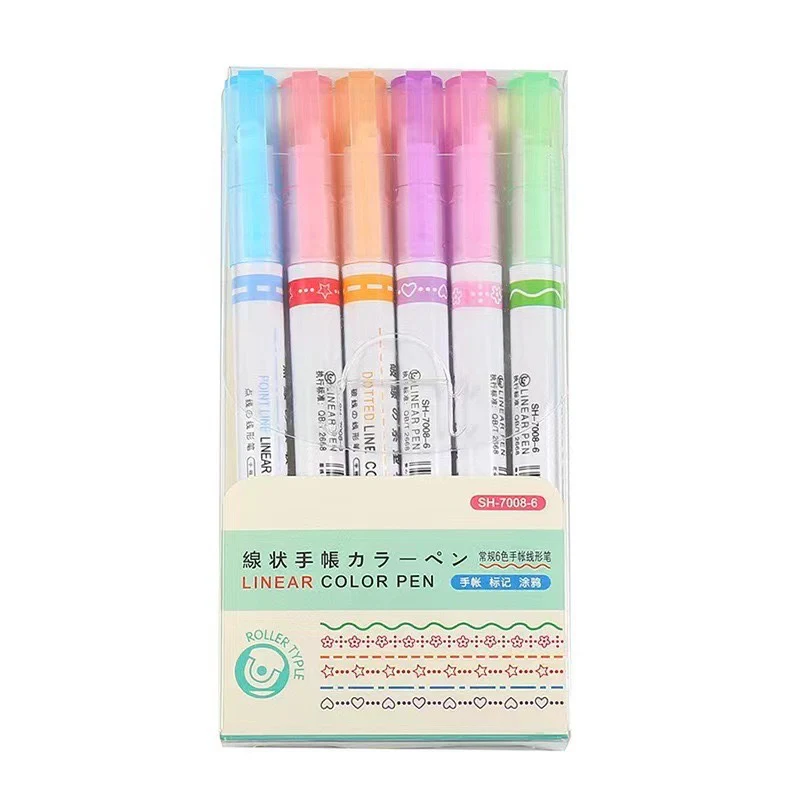6 PC,S Flower Outline Pen,Fluorescent Curve Pen (BUY 4 SET GET 1 SET FREE) - Image 3