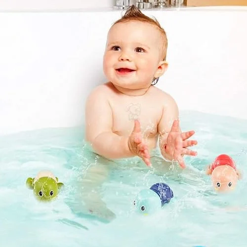 5pc Bathtub Cute Duck, Tortoise & Penguin Swimming Pool Floating Toy - Image 2
