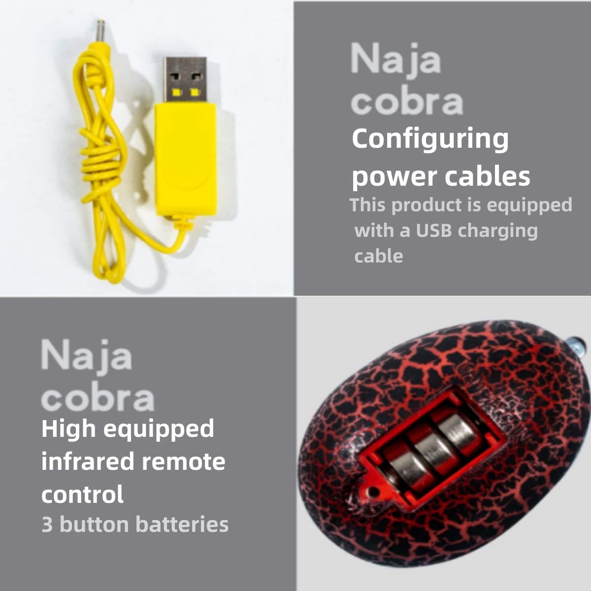 Remote Realistic Snake-Rechargeable RC Realistic Cobra Fake - Image 3