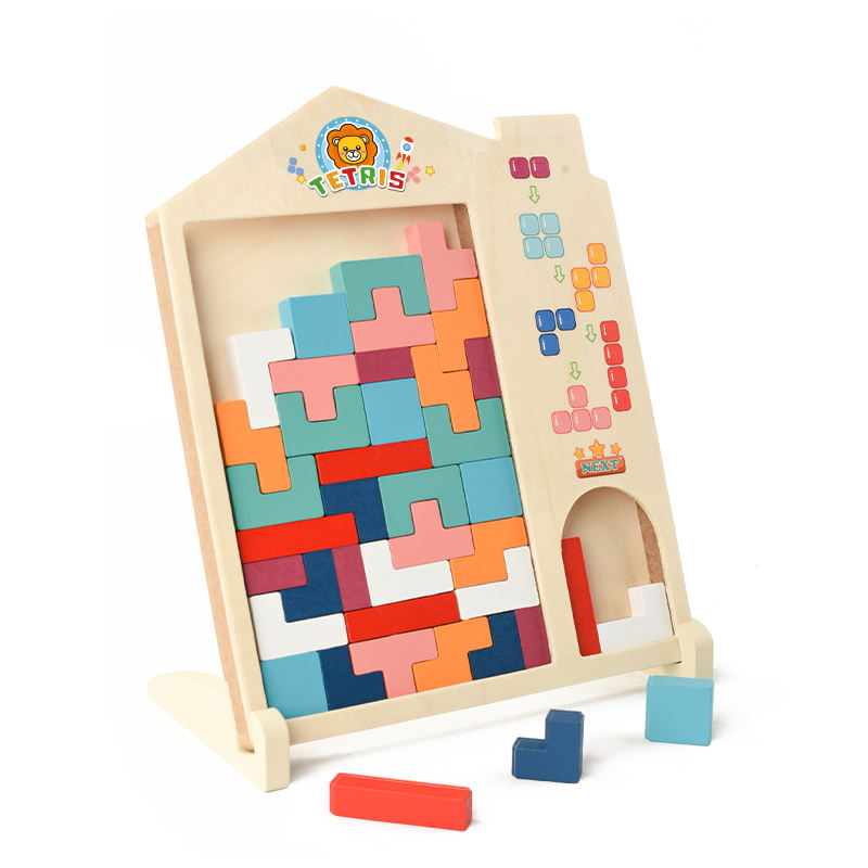 Montessori 3D wooden block puzzle brain teaser falling blocks for kids logic thinking training toys - Image 3