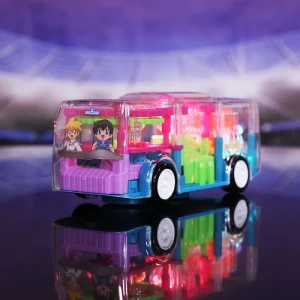 transparent gear bus 3d stage multi colored lights