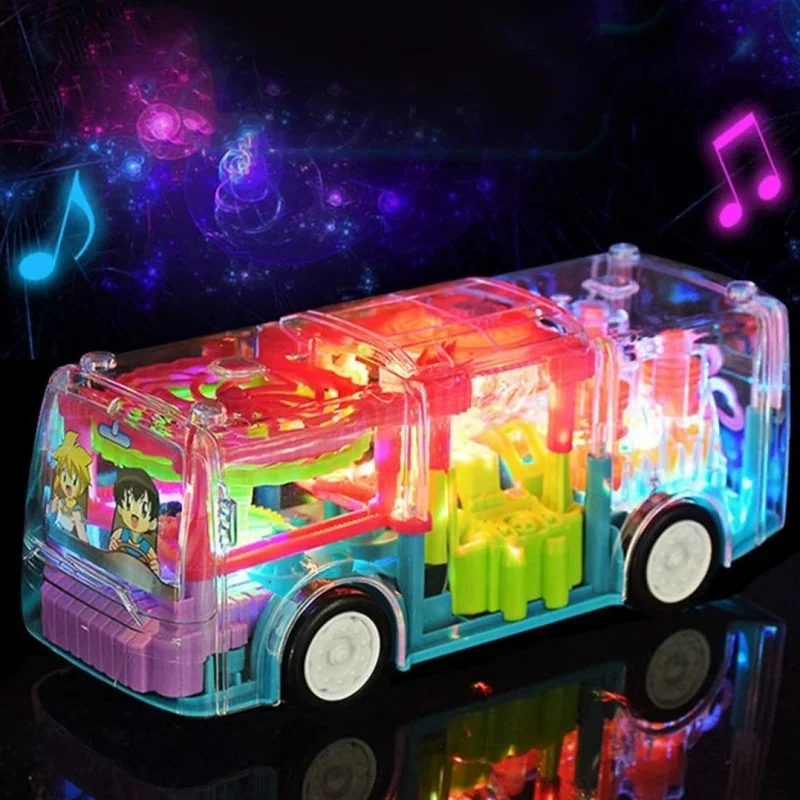 transparent gear bus 3d stage multi colored lights - Image 2