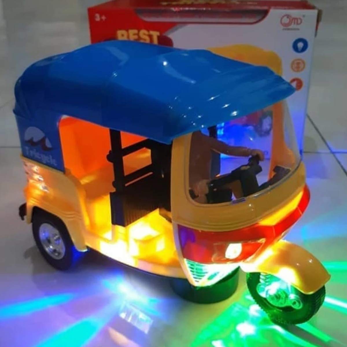Auto Rickshaw Battery Operated Toy with Sound & Flashing Light - Image 2