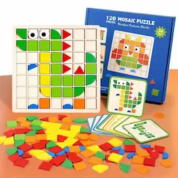 3D Creative Shape Color Cognitive Kids Tangram Puzzle Toy 120pcs