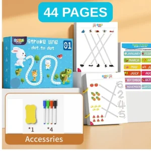 Babu-Valy Preschooling Educational Book With Marker & Duster Set